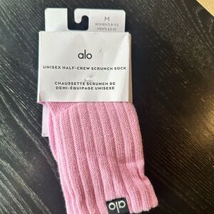 ALO Yoga Candy Pink Half-Crew Socks